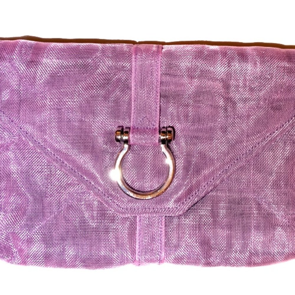 Smateria Purple Upcycled Clutch Horsebit